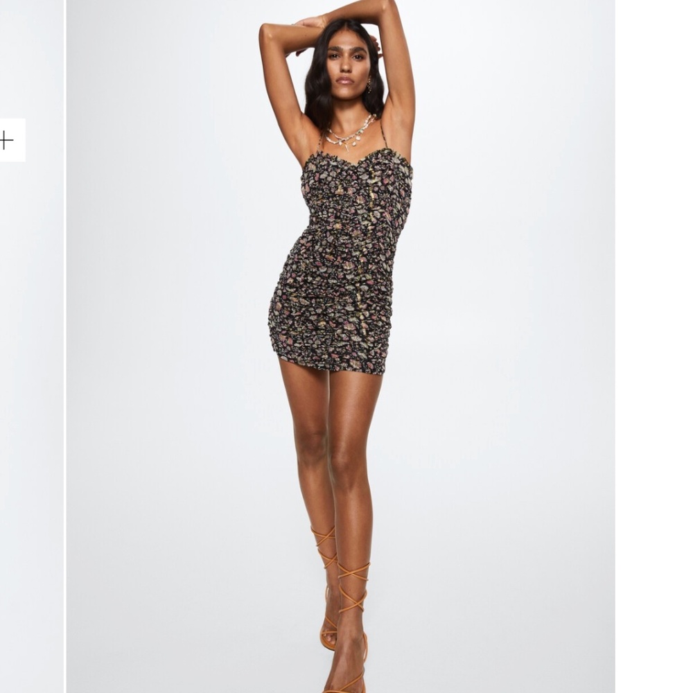 Mango Lurex Print Mini Dress, Size M